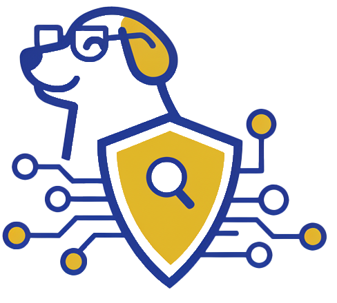 ScanDog blog hero image showing a stylized dog logo and security-themed illustration